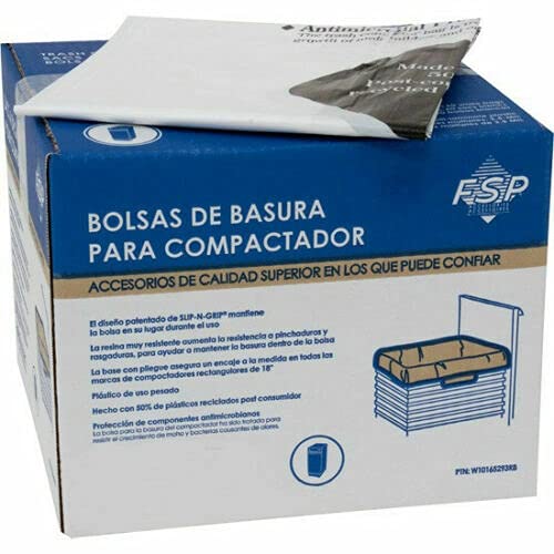 Whirlpool 15 Inch Trash Compactor Bag W10165294RB – 60 Pack, White Plastic