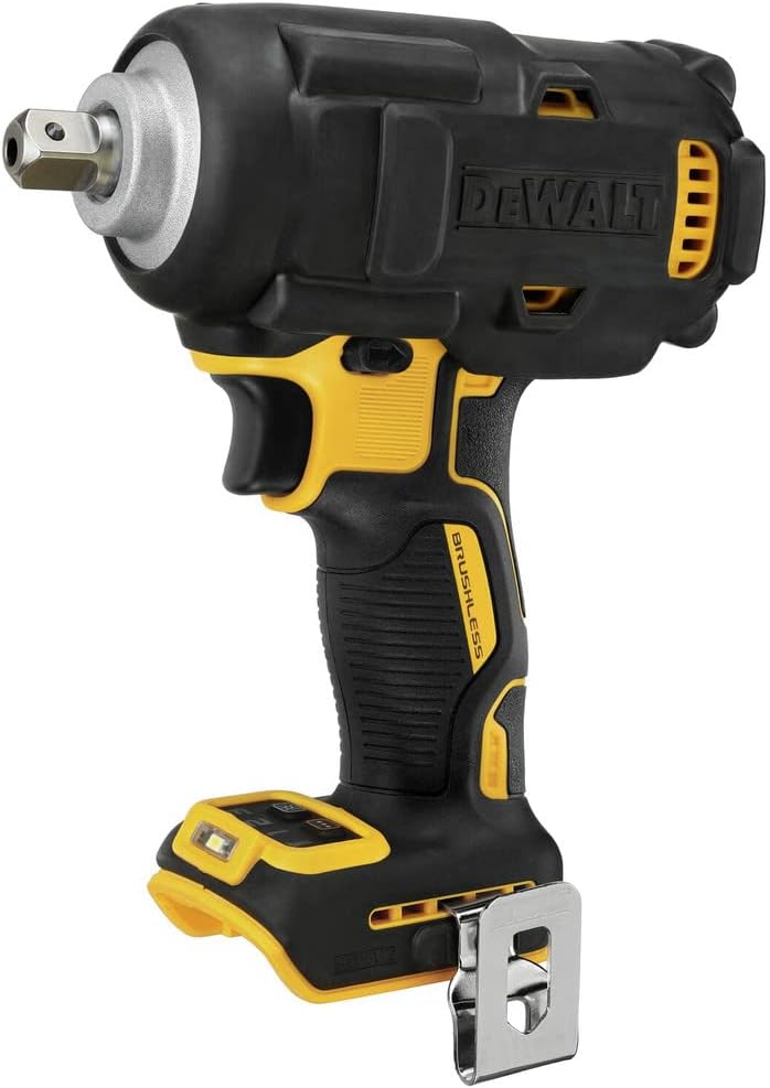 DEWALT 20V MAX XR Cordless Impact Wrench, 1/2", Includes Detent Pin Anvil and Belt Clip, Bare Tool Only (DCF892B)
