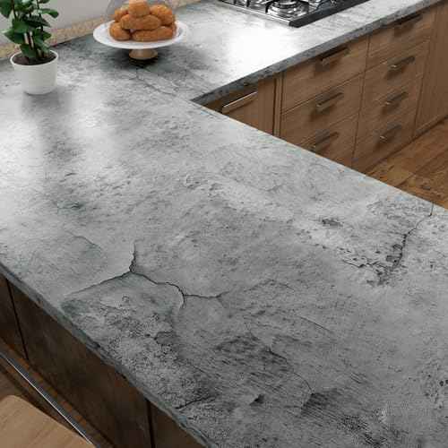Livelynine Textured Concrete Wallpaper Peel and Stick Blue Grey Cement Concrete Contact Paper Removable Vinyl Countertop Covers Rustic Concrete Wall Paper Basement Walls Self Adhesive 15.8x78.8