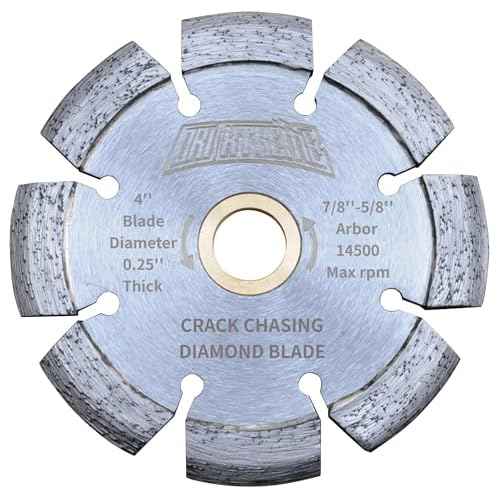 4" Diamond Crack Chaser Blades for Routing and Repairing Cracks in Concrete and Asphalt - 1/4" Width with 7/8"-5/8" Arbor