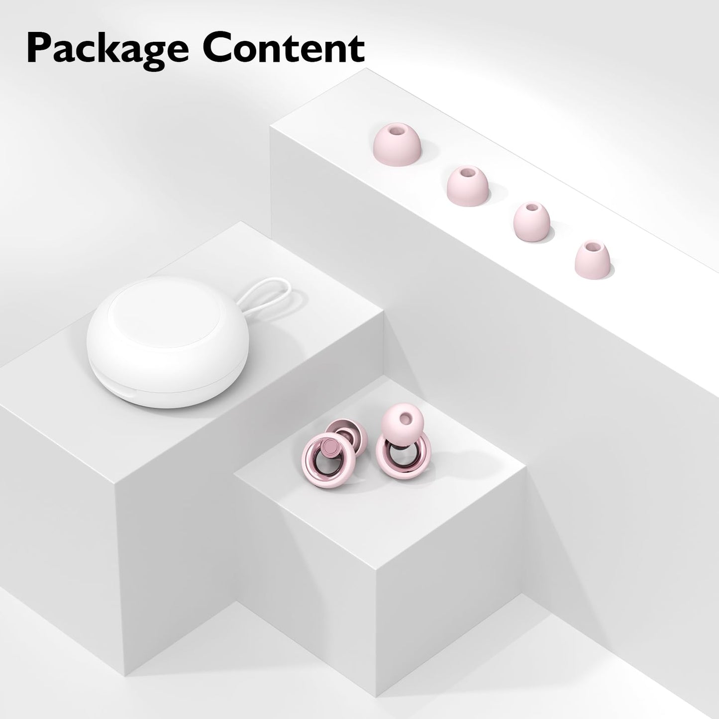 LOETRUY Ear Plugs for Sleeping Noise Cancelling - Reusable Silicone Earplugs for Concert, Motorcycle, Sports and Festivals, 30dB Noise Reduction, Washable Hearing Protection - Pink