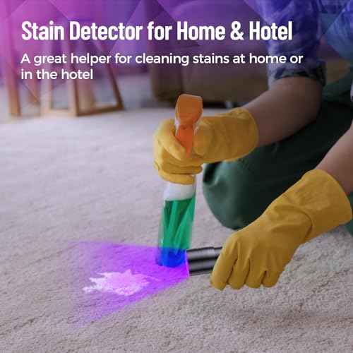 Black Light UV Flashlight 2 Pack, 12 LED 395nm UV Flashlight, Portable Mini UV Light Waterproof, Blacklight for Pet Urine Detection, Dry Stains, Bed Bug, Fluorescent Agent (Batteries not included)