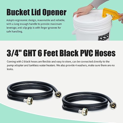 Tankless Water Heater Descaling Flush Kit with Submersible Pump & Hoses