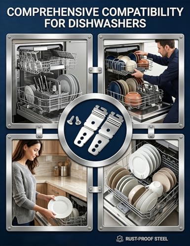 2 Pack 8269145 Dishwasher Mounting Brackets with Screws – Heavy-Duty Under-Counter Support