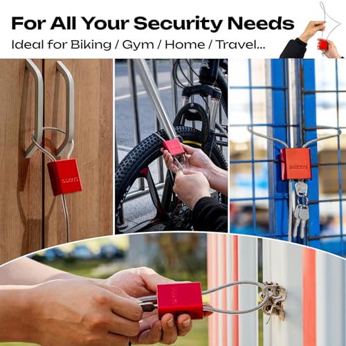 BOZZYS Black Adjustable Steel Cable Lock with 3 Keys - 1.15ft Weatherproof Bike & Gate Lock