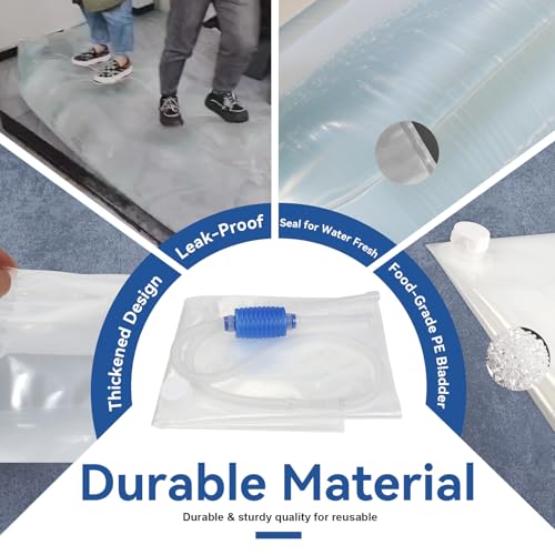 Emergency Drinking Water Storage 45 Gallon 3 Pack, Food-Grade Bathtub Bladder, BPA-Free, Ideal for Emergency Water Bank, Camping, RV Traveling, Hurricane, Storm & Disaster Preparedness Supplies (3)