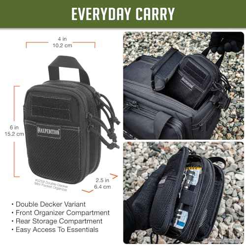 MAXPEDITION Double-Decker Mini Pocket Organizer (4¡± x 2.5¡± x 6¡±) EDC Pouch, Tactical Tool Pouch for Organization, MOLLE Accessories for Everyday Carry, 0258