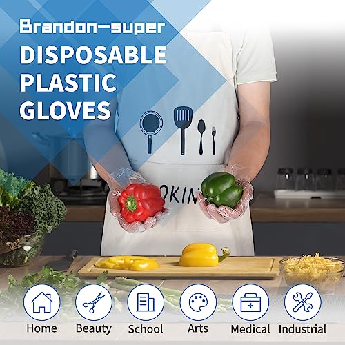 Food Prep Gloves 500 Pack - Food Safe Plastic Disposable Gloves, One Size