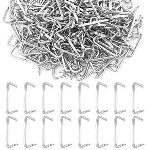 Glarks 1000Pcs 3/4'' Upholstery Steel Hog Rings kit for Auto Upholstery, Bungee Cord, Fencing, Animal Pet Cages, Meat Bags, DIY Craft, Furniture and More (3/4'' Hog Rings)