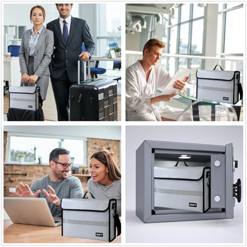 Fireproof Document Organizer - Waterproof & Fireproof Document Box for Home, Office & Travel (White-01)
