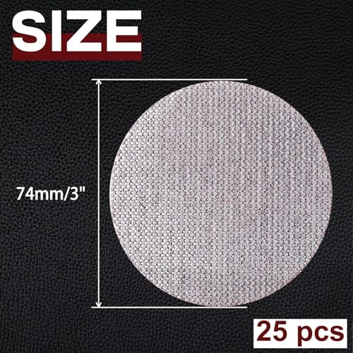 SPEEDWOX 3-Inch 80 Grit Mesh Abrasive Dust Free Sanding Discs, Virtually Dust-Free, Box of 25 Discs, Sanding Discs Hook and Loop for Metal, Wood, Composites, Stock Removal, and Fine Finishing