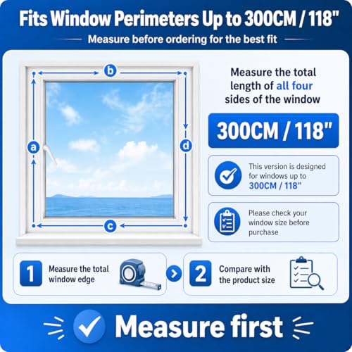 118 Inch Portable AC Window Seal Kit for Casement & Crank Windows - No-Drill Waterproof Vent