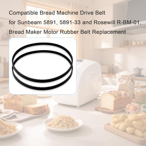 2 Pack Bread Machine Drive Belt for Sunbeam 5891 / Rosewill R-BM-01 (179 Teeth) GKZKNG