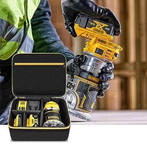 Tool Case Compatible with DEWALT 20V Max XR (DCW600B)/ for Makita XTR01Z 18V LXT Lithium-Ion Cordless Router, Sailcloth Storage Carrying Holder for Dewalt Batteries, Charger, Router Bits (Bag Only)