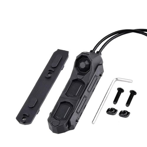Dual-Control Remote Pressure Switch for LA23 Plug Flashlight Tactical Hunting (Black)