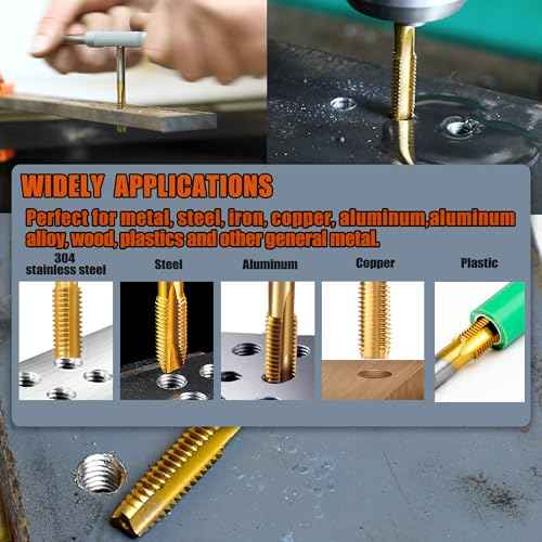 SMXJTOP 2Pcs M6 X 1.0 Metric Thread Tap,M6 X 1.0mm M2 HSS Right Hand Thread Milling Tap