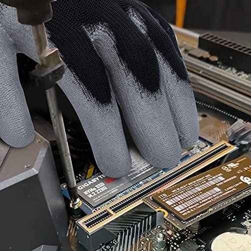 Anti static work gloves for PC building-2 Pairs,Thin and lightweight all purpose work gloves.