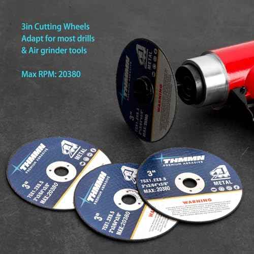 10pcs Cut-Off Wheels 3" x 3/64" x 3/8" Arbor for Die Grinder, Aggressive Cutting Wheel for Metal Stainless Steel, Cutter Disc
