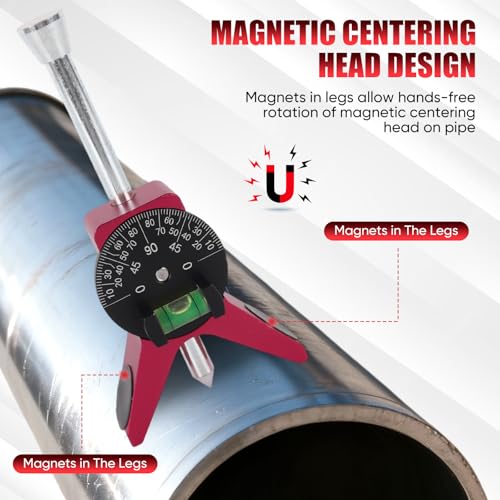Magnetic Pipe Center Finder Tool, Y-Shape Pipefitter Gauge with