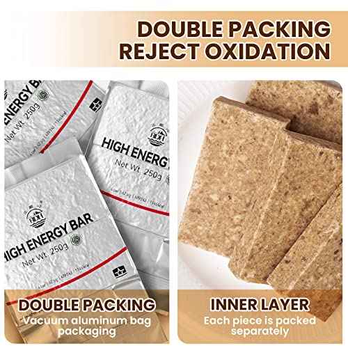 Emergency Food Ration Bars 1 Pack, Original Flavor Survival Tabs Supply for Outdoor Camping Emergency Snowstorm Earthquake Disaster Preparedness Kit with 20 years Long Self Life, 250g/bar