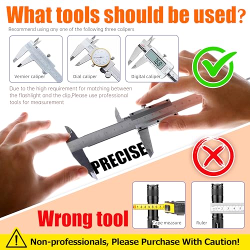 LIGHTFE B208 Flashlight Clip is Suitable for flashlights with a Diameter of 20-23 mm and a Slot Width of 5-5.4 mm. Stainless Steel Pen Clip, can be Used as a hat Clip, Pocket Clip, or Bag Clip