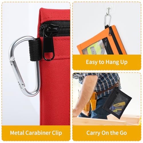 OTraki 4 Pack Tool Bag Zipper Pouches Oxford Small Tool Bag Multipurpose pouch for Organizers and Storage Transparent Visible Utility Bag Heavy Duty Tool bag with YKK Zipper