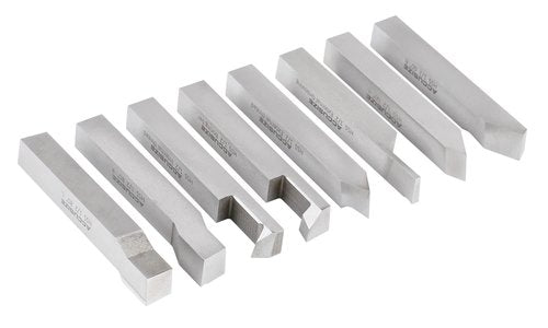 Accusize Industrial Tools 1/2'' 8 Pcs Hss Tool Bit Set, Pre-Ground for Turning and Facing Work, 2662-2004