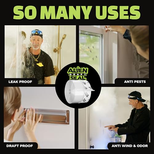 Alien Draft Seal Set of 49 Feet - Flexible Door & Window Gap Insulation Kit