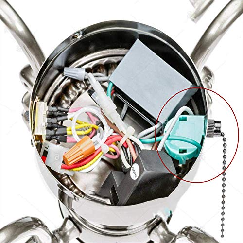 DAYONE ZE-268S6 Nickel Ceiling Fan Switch 3 Speed 4 Wire Replacement - Pull Chain Control