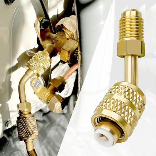 R410a Mini Split System Adapter 5/16 to 1/4 Inch SAE Quick Coupler - 2 Pack