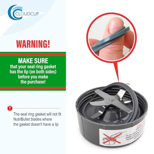 CloudCUP 2-Pack Nutribullet Gasket Rings - Dark Gray Dual-Lip Seals, 4.05" Blade Compatibility