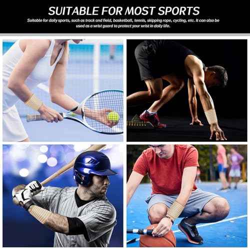 EULANT Elastic Wrist Support Brace 2 Pairs, Adjustable Compression Wrist Wraps Wristbands for Carpal Tunnel Arthritis Tendonitis Weightlifting Tennis Basketball Working Out Fitness