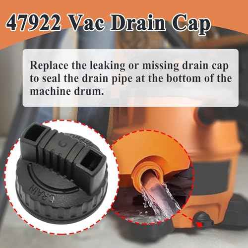 47922 Drain Cap for Wet/Dry Vacuum Cleaner, Vacuum Replacement Part, Dust Collector Accessory, 1.97'' ID