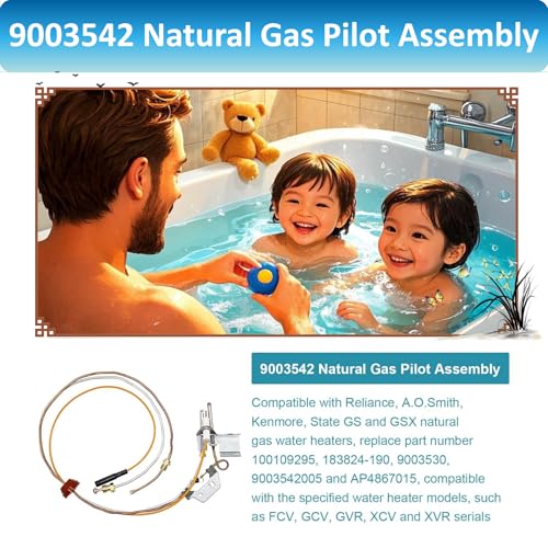 Long Term 9003542 Pilot Assembly for Natural Gas Water Heaters - Compatible with Reliance, A.O.Smith, Kenmore, State GS & GSX, Replaces 100109295