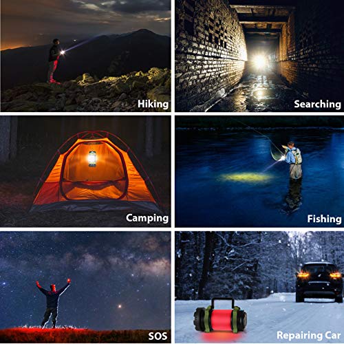 BOBKID 2-Pack Rechargeable LED Camping Lanterns - Green, High Lumens, Waterproof & Multi-Mode