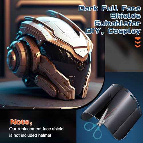Saillong 1 Pcs Face Shield Replacement Lens Compatible with ERB 15151 8150 Tinted Full Face Shields, Grinding Cosplay (Black)