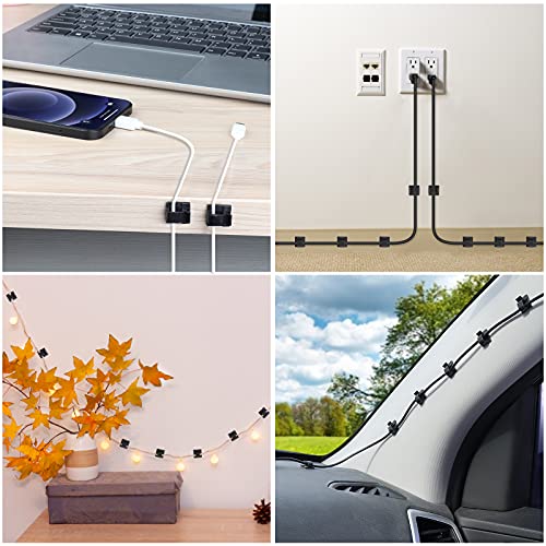 TidyHelper Black Small Adhesive Cable Clips 60 pcs for Wire Management