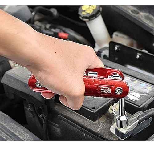 YIKANGHENG 6 In 1 Socket Wrench Sets, 45 Carbon Steel Foldable Metric Multi Function Outter Hexagon Spanner, Socket for Household and Repairing (Metric)