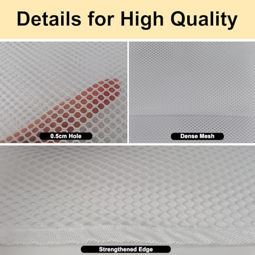 Banister Guard-18ft X 2.66ft Thick Balcony Safety Net for Kid Pet Balcony Guard Balcony Netting for Pet Rail Net for Balcony Apartment Cat Netting Safety Netting for Railings Stair Guards (White)
