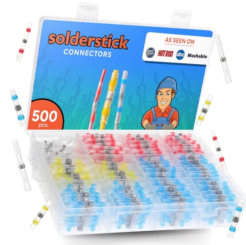 Solderstick Waterproof Wire Connectors Kit - Insulated Heat Shrink Splice Assortment for Automotive & Marine