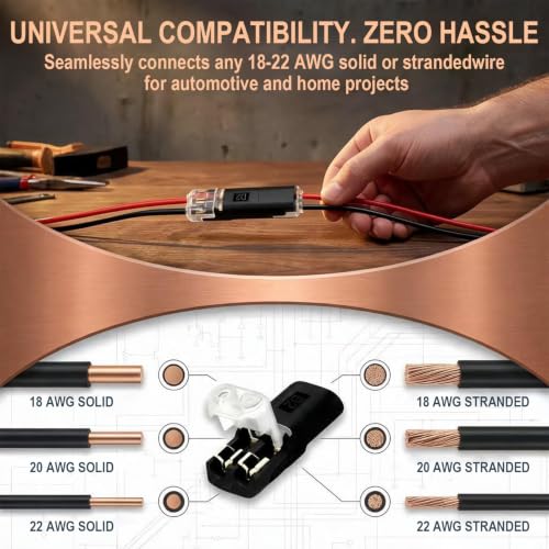 OUPUTUO Double Wire Low Voltage Connectors 120 pcs with Locking Buckle - Model 1/1/120
