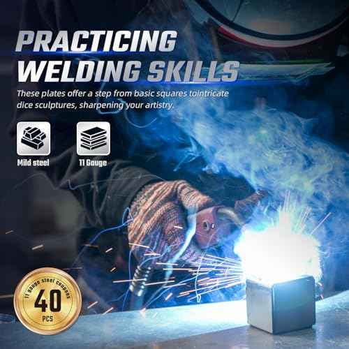 40 PCS Welding Coupons, Welding Practice Kit, Made Of 11 Gauge Premium Mild Steel, With Welding Magnet Suitable For Beginners, Welding Plate Kit For MIG, TIG Stick, Arc, Gas And Brazing
