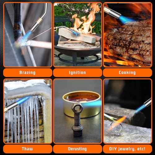 DOMINOX Propane Torch Head, High Intensity Torch Head Trigger Start Gas Torch, Map Gas Torch Kit for Propane, Map and Mapp Gas, Mapp Gas Torch for Soldering, Welding, Cooking (Not Included Gas Tank)