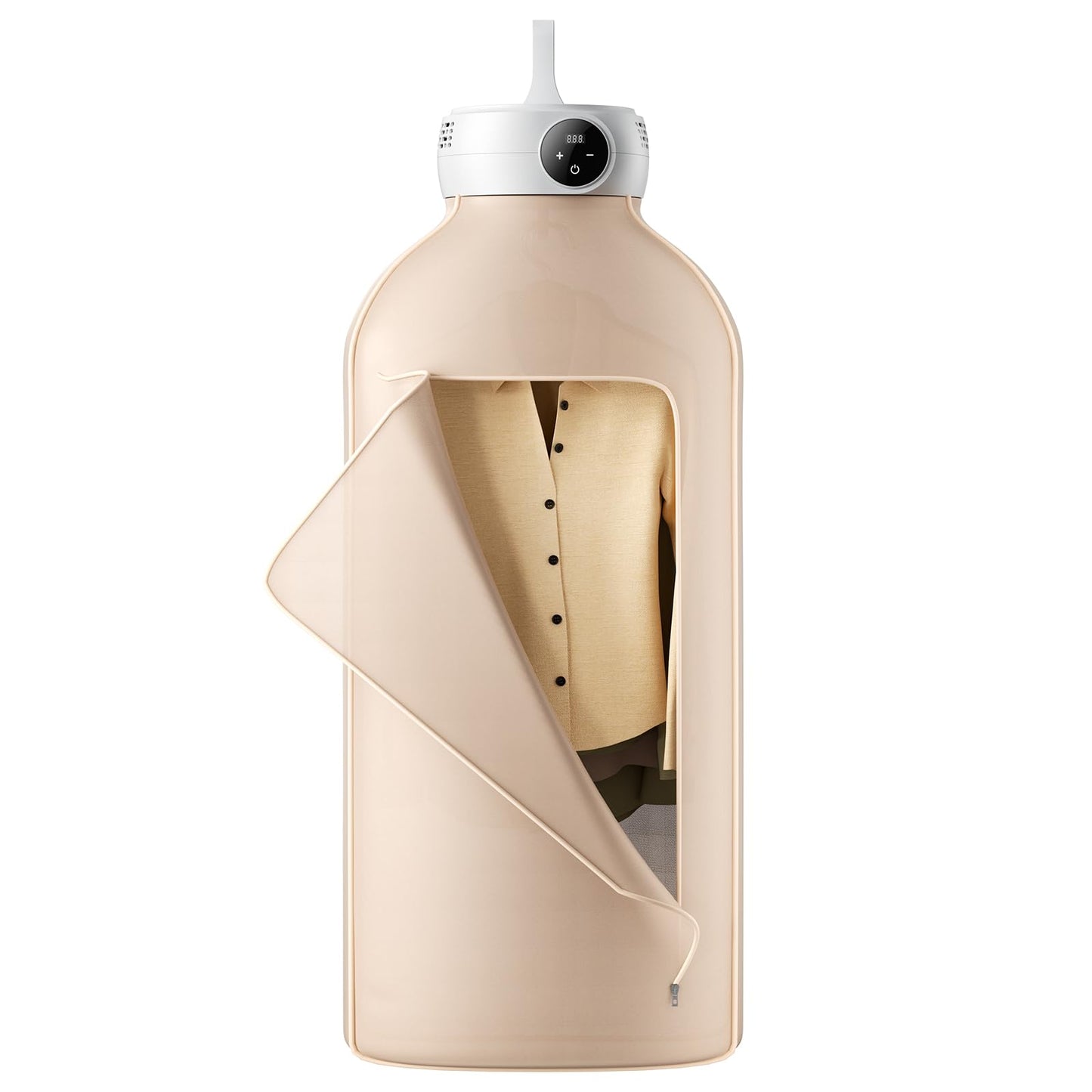 VEVOR Portable Clothes Dryer with Dryer Bag, PTC Heating & LED Display, Foldable Mini Dryer with 5-H Timer for Apartments, Dorms, RVs, or Hotels, 600W, Beige