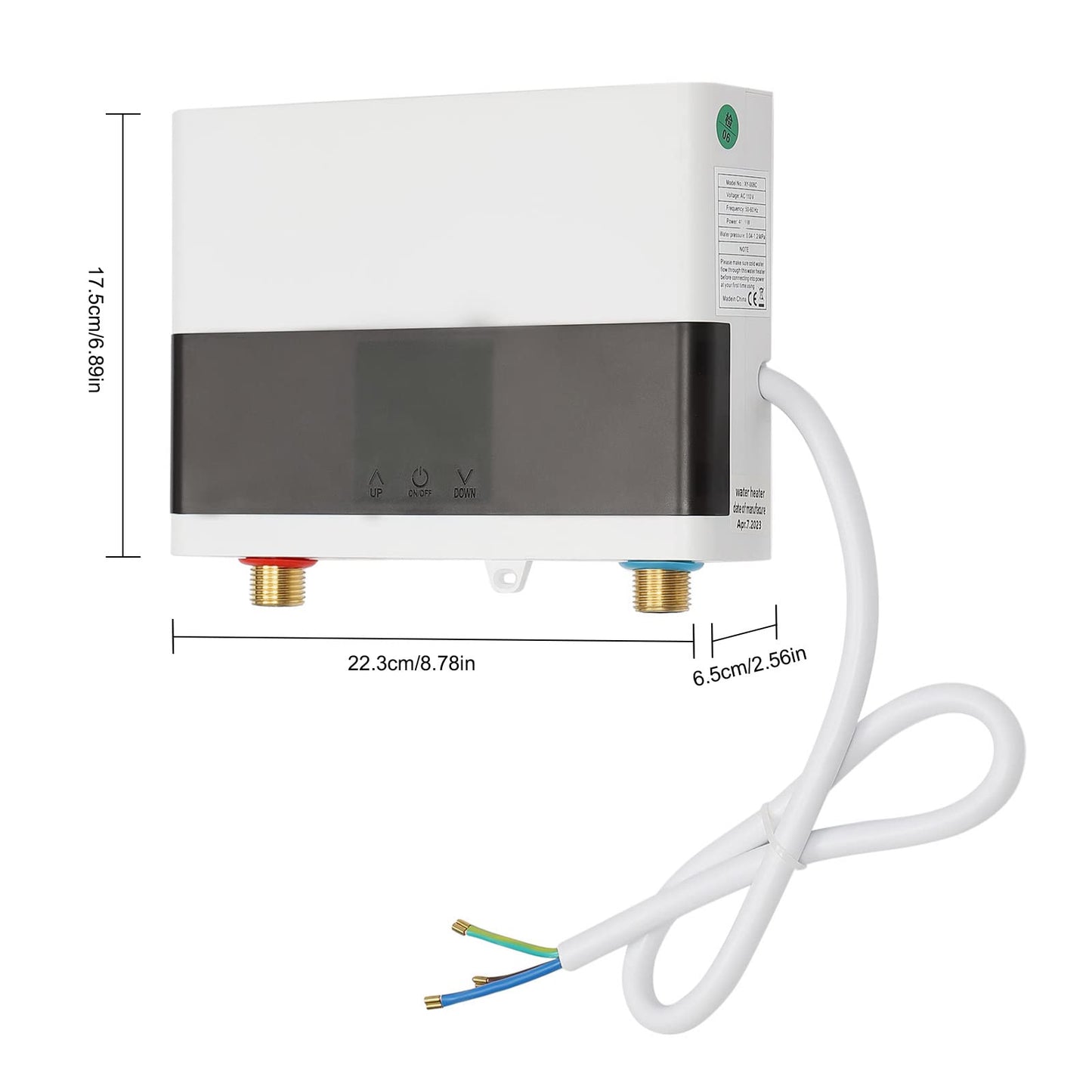 110V 4000W Mini Electric Tankless Water Heater for Home Kitchen Shower, Instant Hot Water Heater with Remote Control Digital Display, Constant Temperature & Space Saving Design