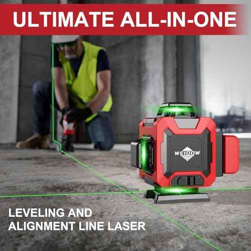 Laser Level 360 Self Leveling with Tripod,WEIDDW 4D Lazer Level,4x360¡Æ Cross Line Laser for Construction Project Renovation,Floor Tile, Laser Level Lines Tool