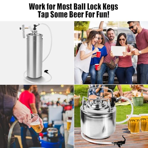 Ferroday 5ft Ball Lock Beer Line Assembly Kit for Corny/Keg Taps - Includes 5 ft Tube & Accessories