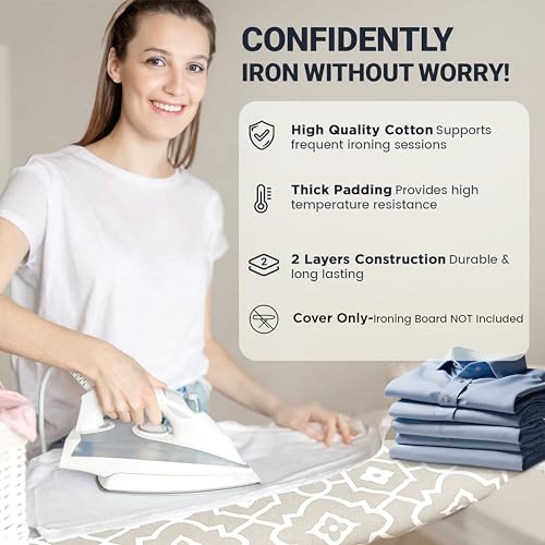 UniSimp Geometric Ironing Board Cover and Pad 15x54 - Standard Size