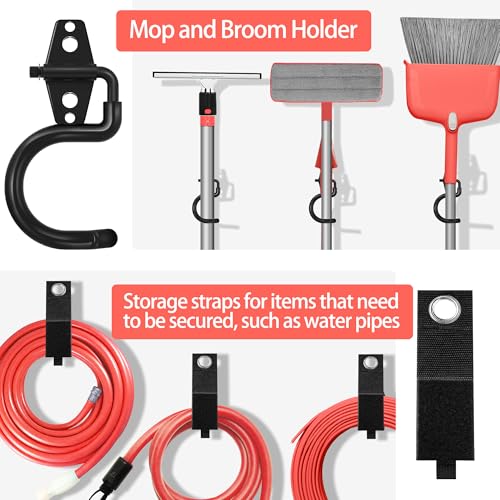 Kodreat 18 Pack Heavy Duty Garage Hooks with Anti-Slip Coating - Black, Wall Mount Storage