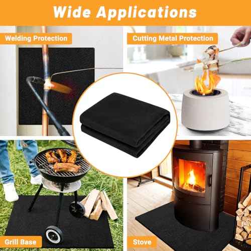 UNIFAMILY 40" x 40" Carbon Felt Welding Blanket Fireproof, Fire Retardant Blankets, Heat Resistant Fabric mat UP to 1800¡ÆF, Fire Resistant Mat for Soldering Welding Brazing Plumbing
